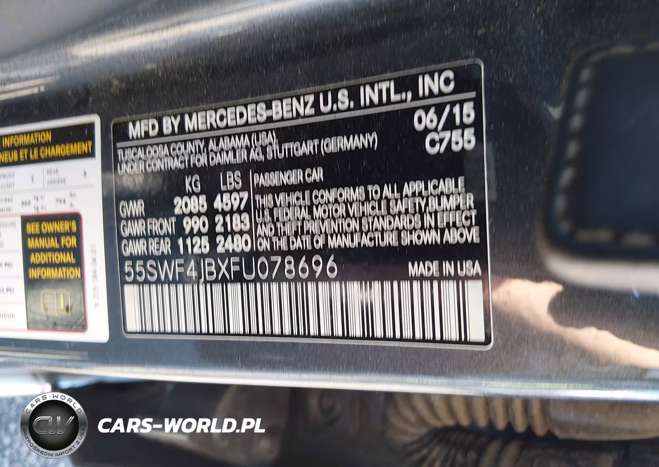 2015 Mercedes-Benz C 300 VIN:55SWF4JBXFU078696 - 9