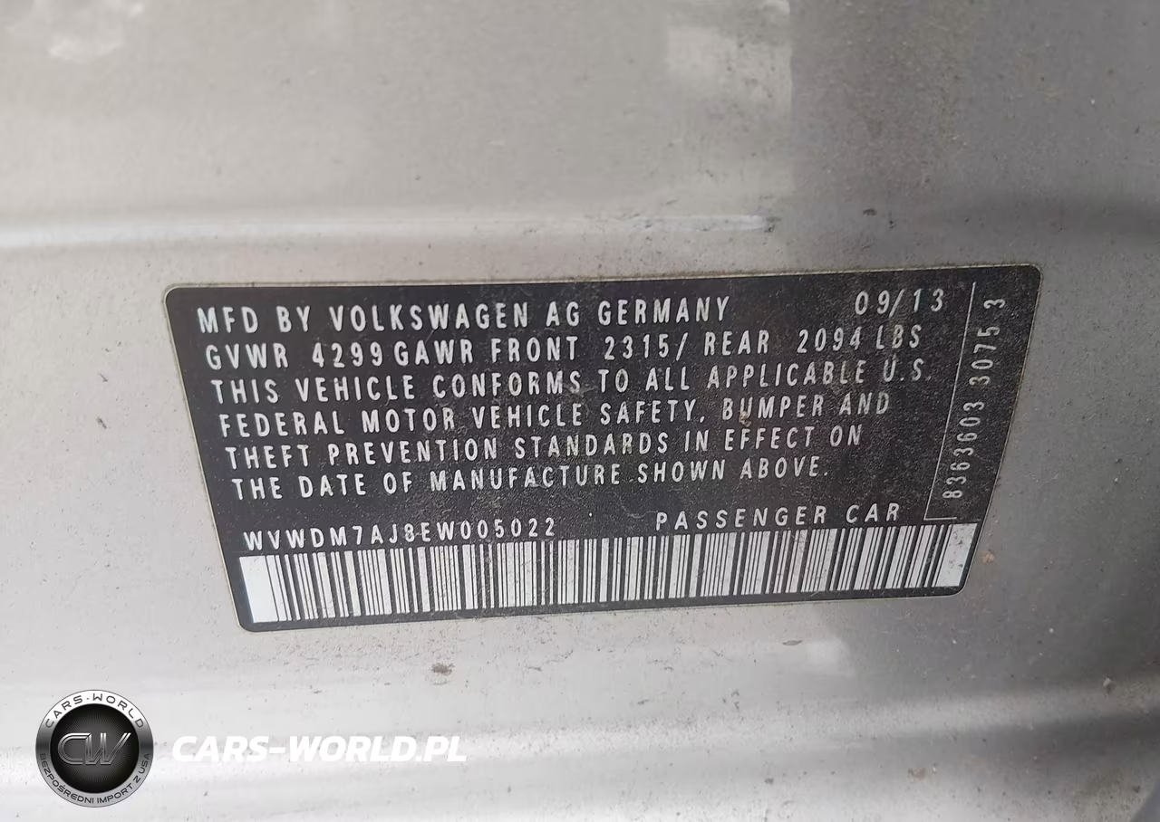 2014 Volkswagen Golf 2.0L Tdi VIN:WVWDM7AJ8EW005022 - 9