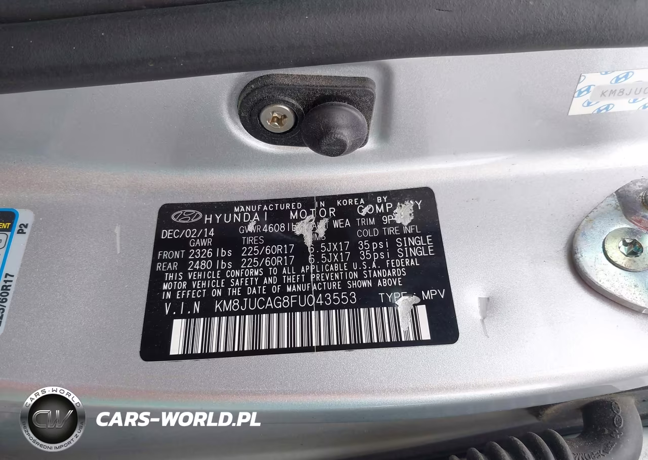 2015 Hyundai Tucson Se VIN:KM8JUCAG8FU043553 - 9