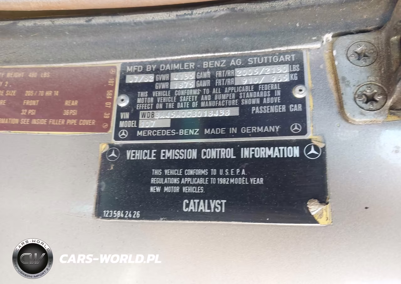 1982 Mercedes-Benz 380 Sl VIN:WDBBA45A0CB018438 - 9