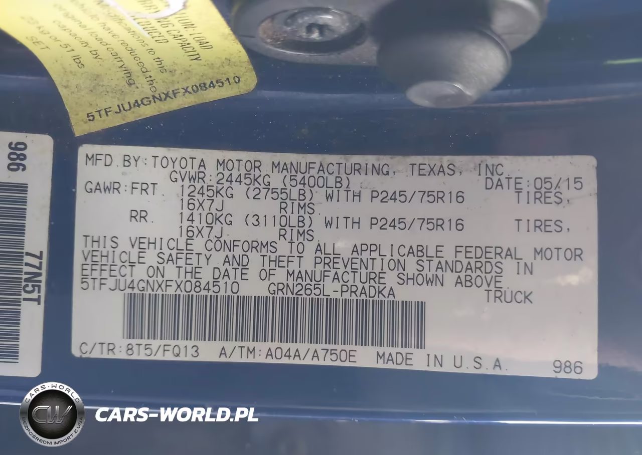 2015 Toyota Tacoma Prerunner V6 VIN:5TFJU4GNXFX084510 - 9