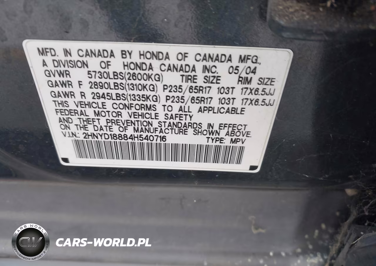 2004 Acura Mdx VIN:2HNYD18884H540716 - 9