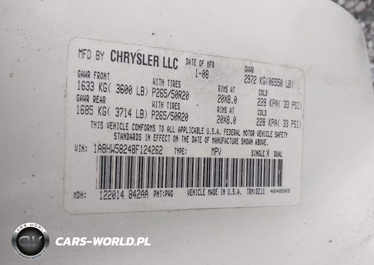 2008 Chrysler Aspen Limited VIN:1A8HW58248F124262 - 9