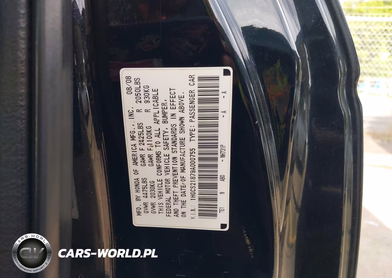 2009 Honda Accord 3.5 Ex-L VIN:1HGCS21879A000755 - 9