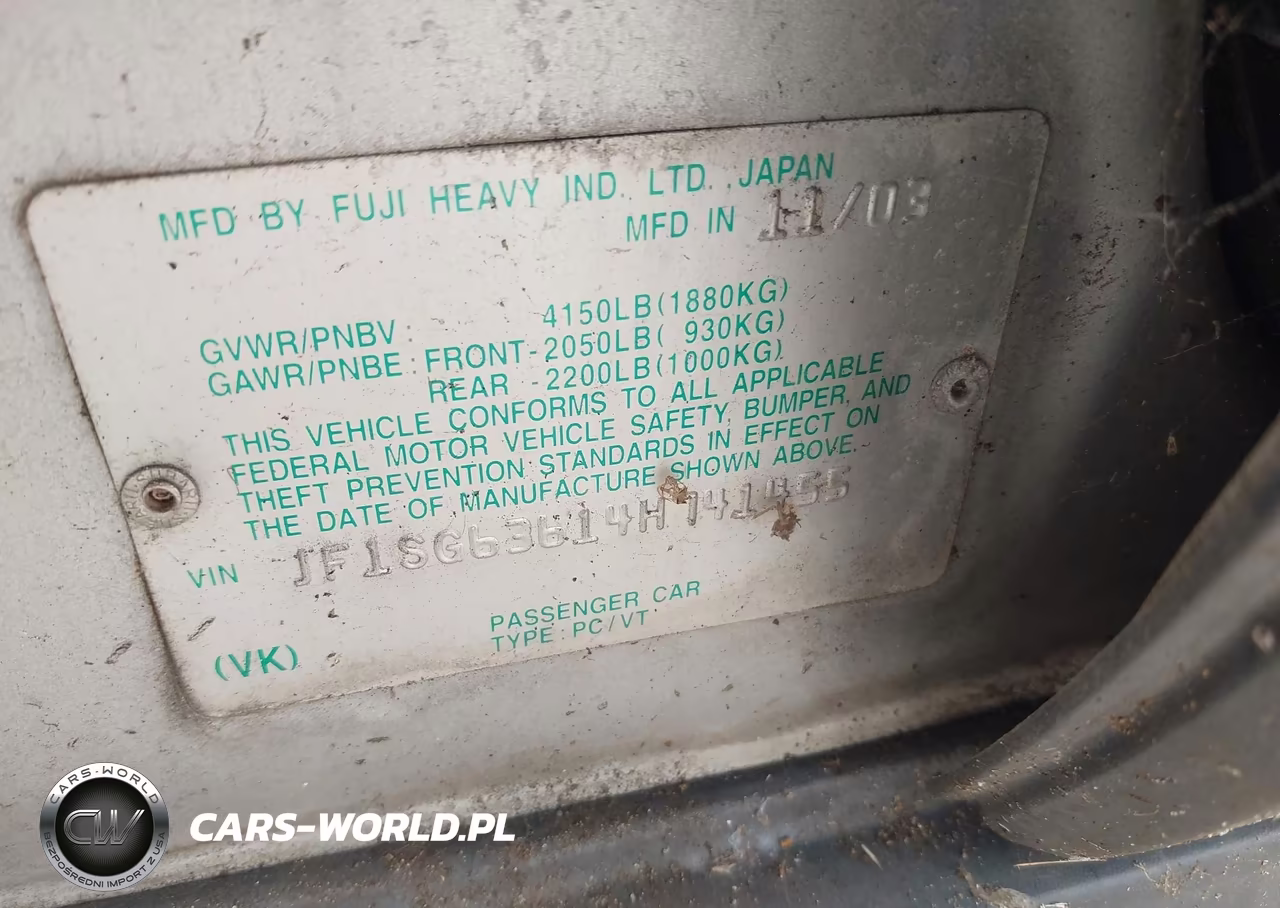 2004 Subaru Forester 2.5X VIN:JF1SG63614H741455 - 9
