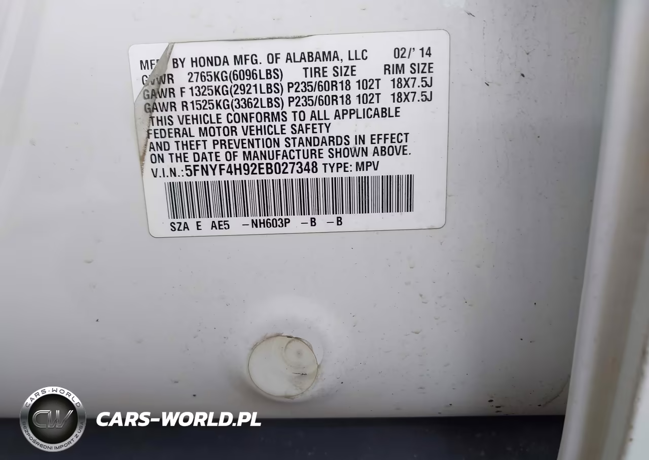 2014 Honda Pilot Touring VIN:5FNYF4H92EB027348 - 9