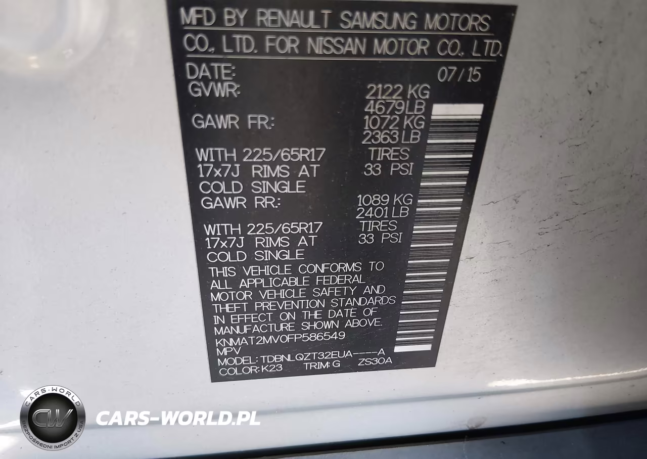 2015 Nissan Rogue Sv VIN:KNMAT2MV0FP586549 - 9
