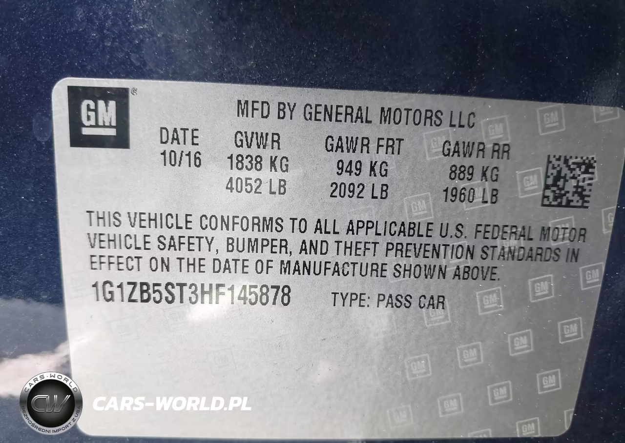 2017 Chevrolet Malibu Ls VIN:1G1ZB5ST3HF145878 - 9