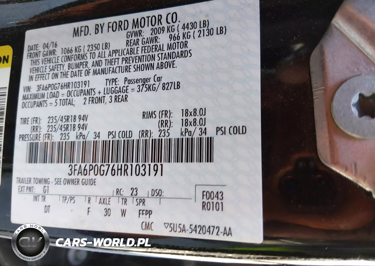 2017 Ford Fusion S VIN:3FA6P0G76HR103191 - 9