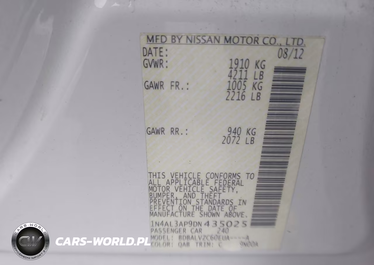2013 Nissan Altima 2.5 Sl VIN:1N4AL3AP9DN435025 - 9