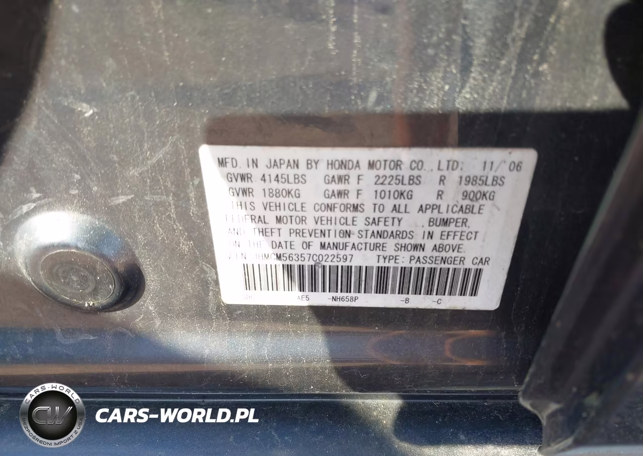 2007 Honda Accord 2.4 Se VIN:JHMCM56357C022597 - 9