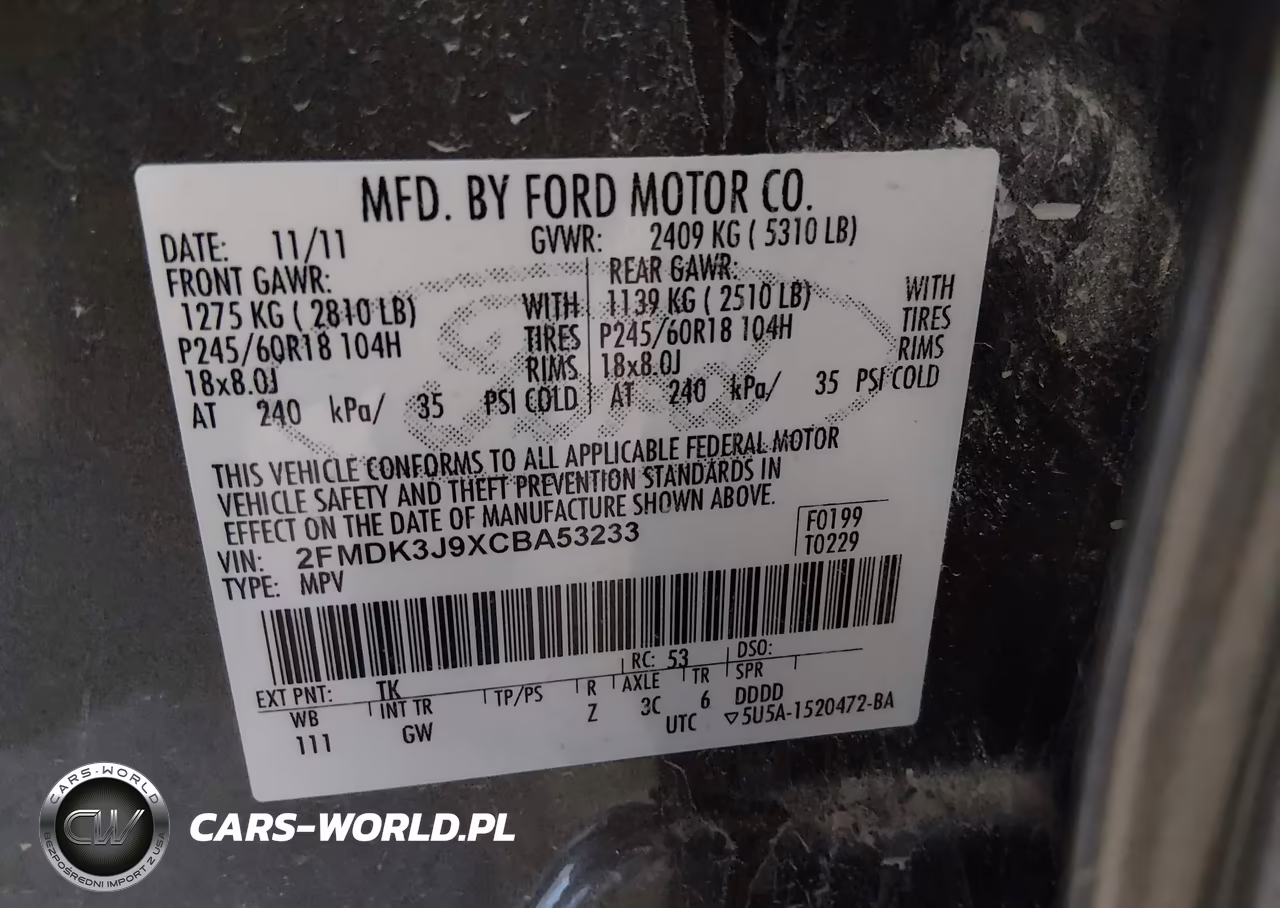 2012 Ford Edge Sel VIN:2FMDK3J9XCBA53233 - 9