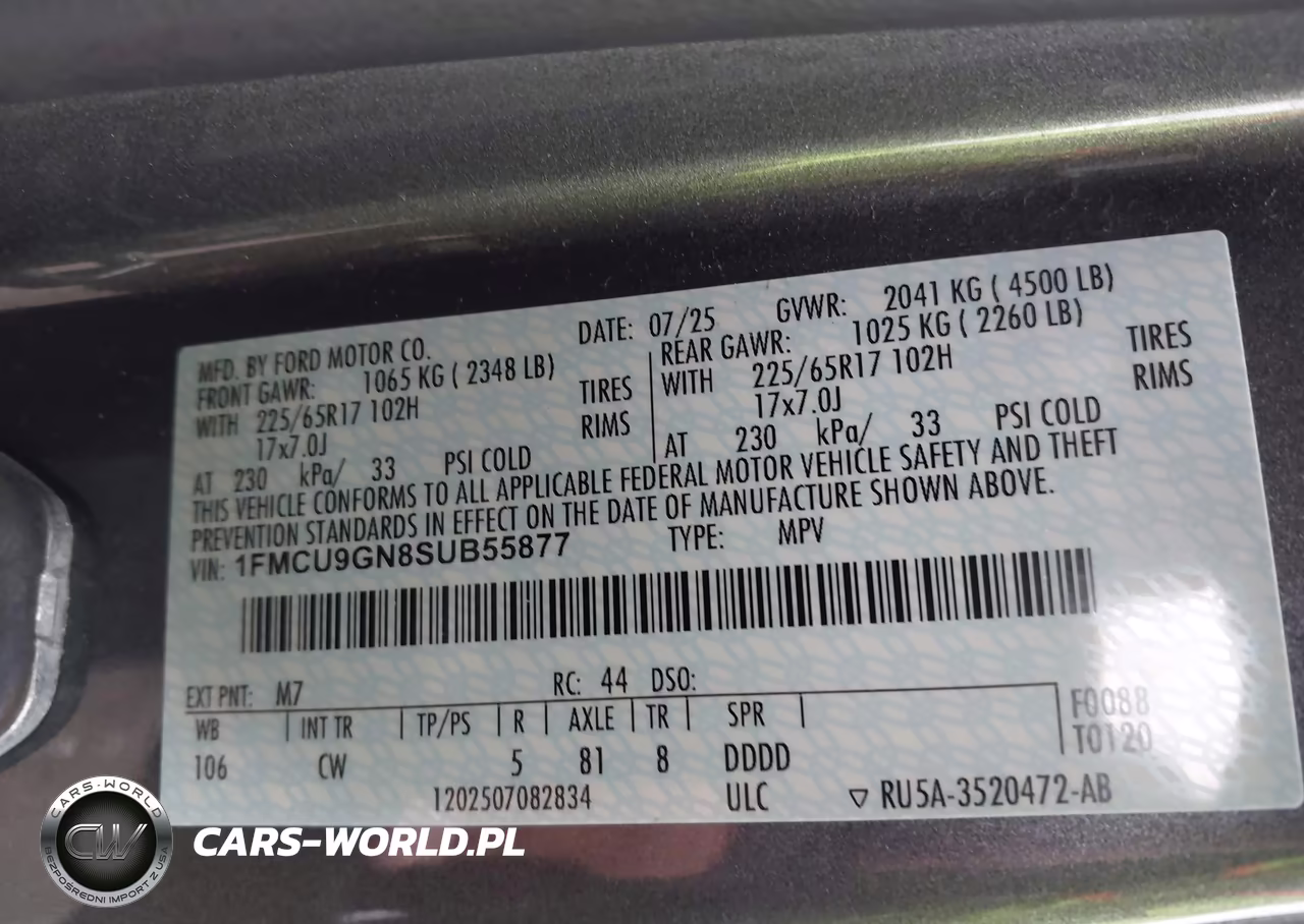 2025 Ford Escape Active VIN:1FMCU9GN8SUB55877 - 9
