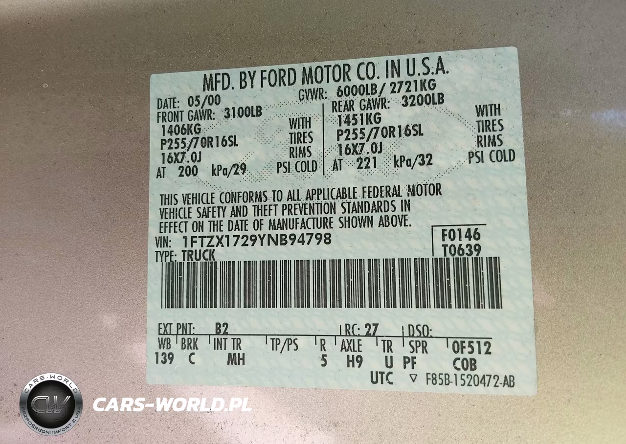 2000 Ford F-150 Work Series-Xl-Xlt VIN:1FTZX1729YNB94798 - 9