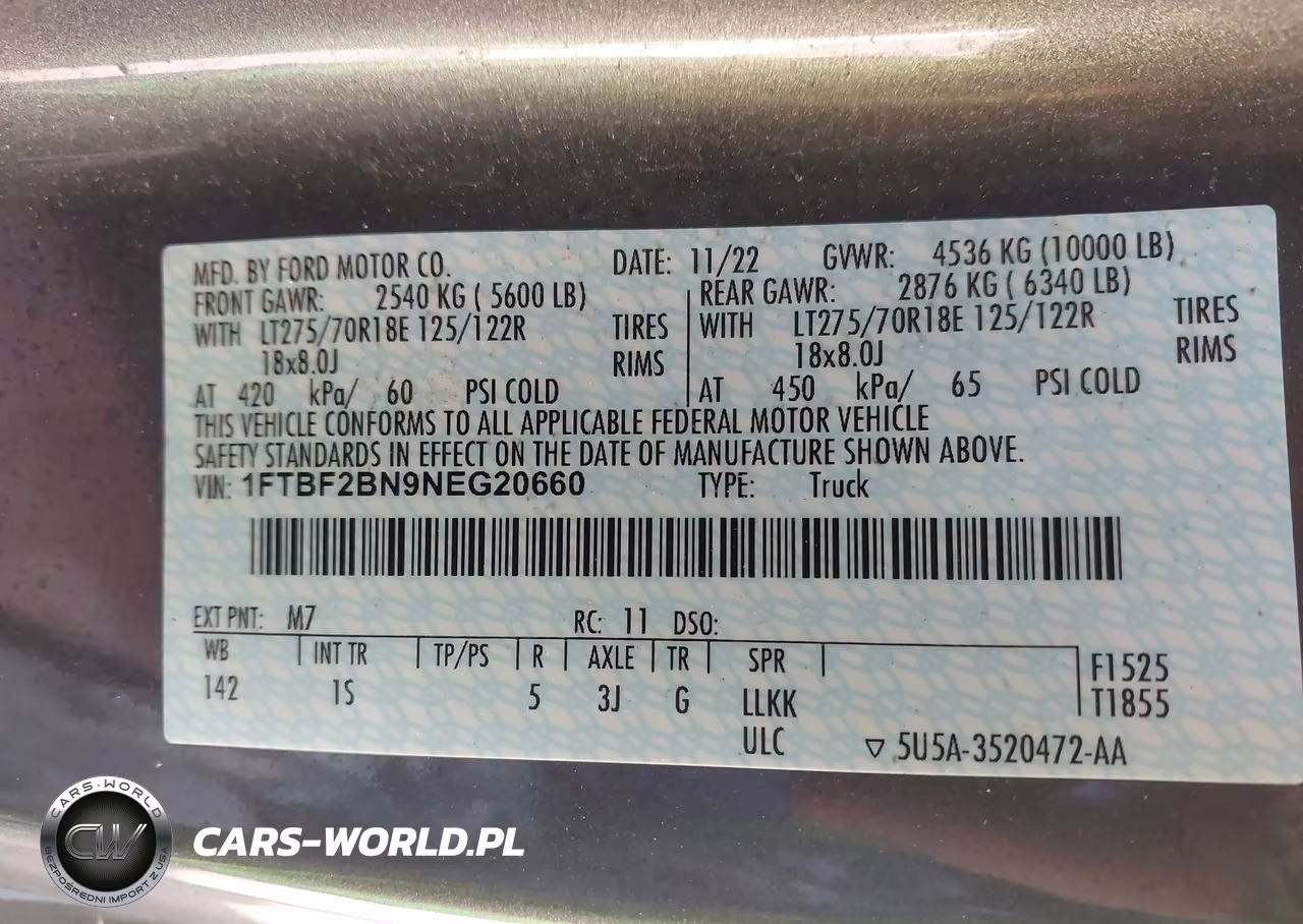 2022 Ford F-250 Xl VIN:1FTBF2BN9NEG20660 - 9