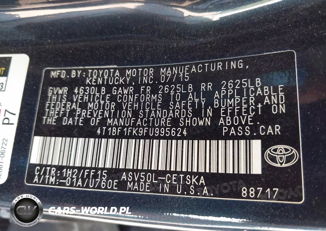 2015 Toyota Camry Se VIN:4T1BF1FK9FU995624 - 9