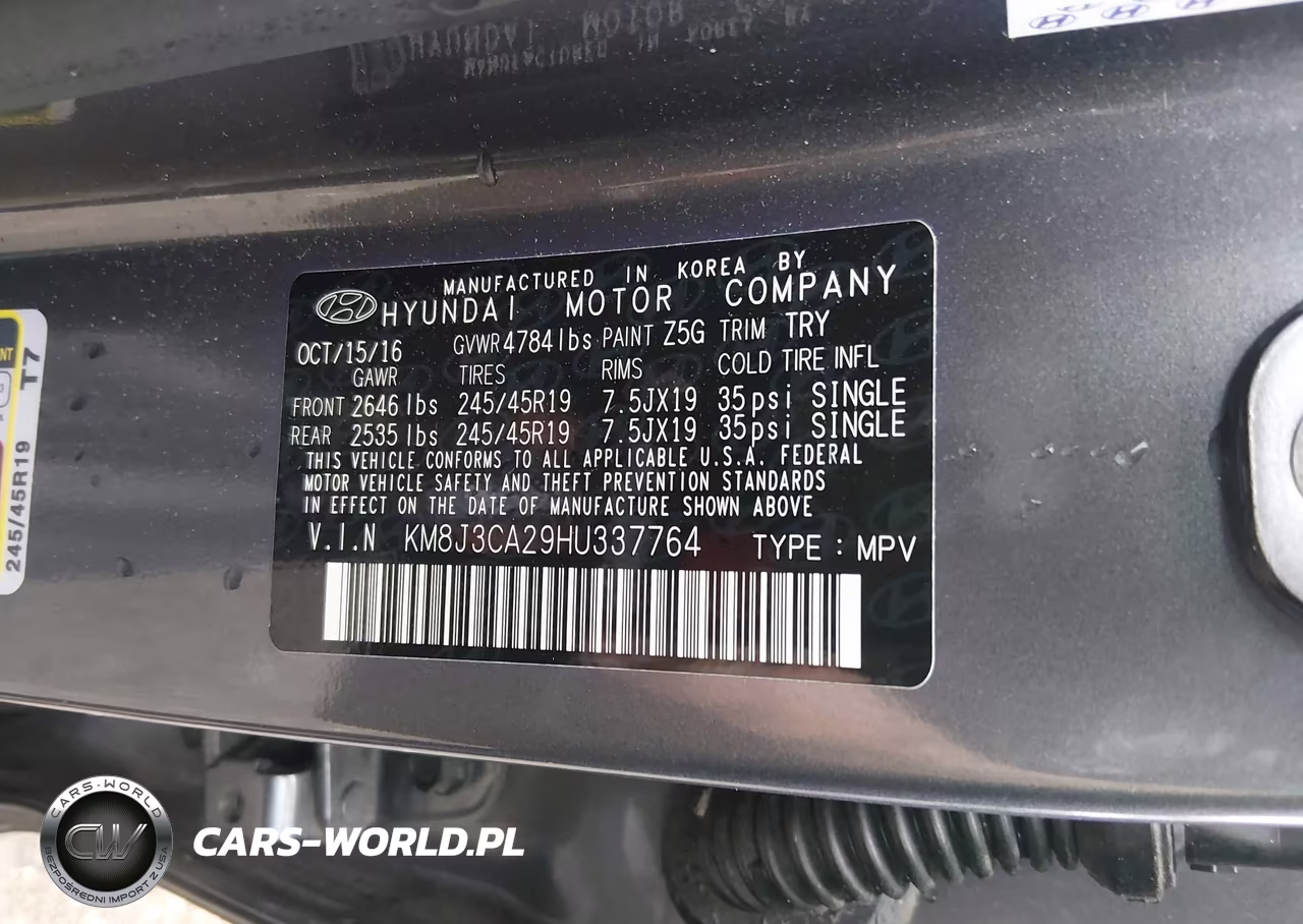 2017 Hyundai Tucson Limited VIN:KM8J3CA29HU337764 - 9