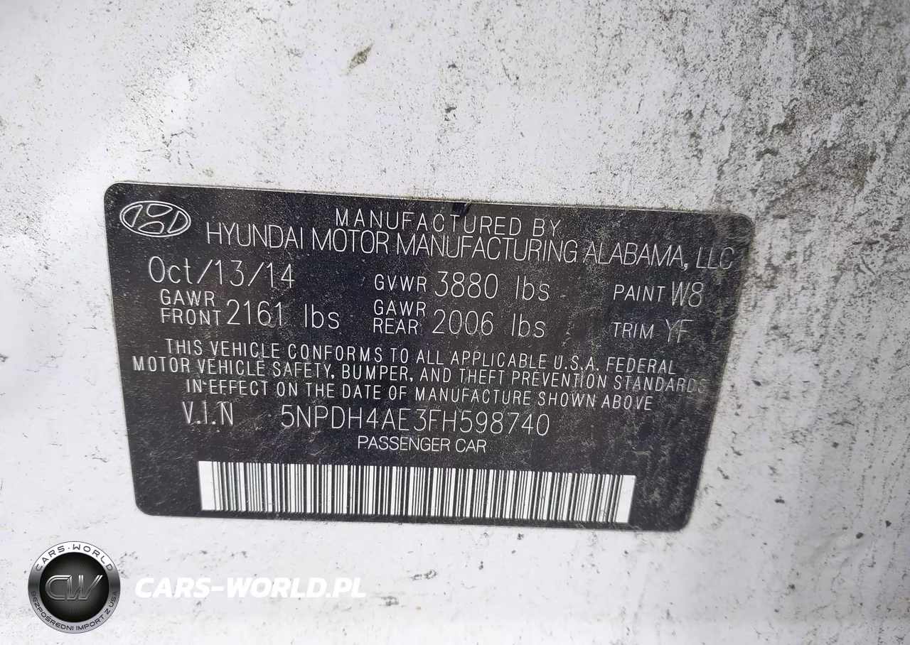 2015 Hyundai Elantra Limited VIN:5NPDH4AE3FH598740 - 9