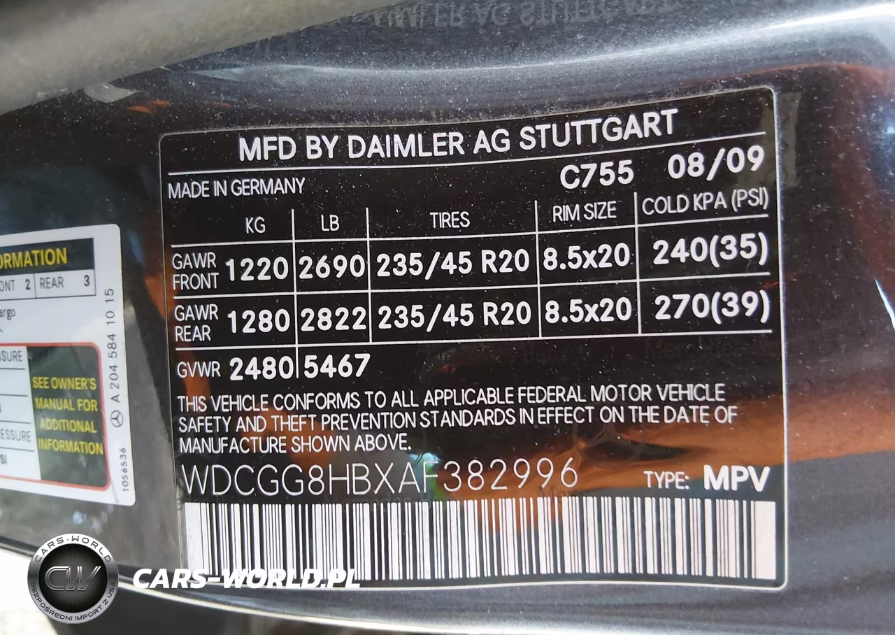 2010 Mercedes-Benz Glk 350 4Matic VIN:WDCGG8HBXAF382996 - 9