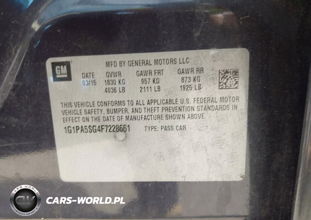 2015 Chevrolet Cruze Ls Auto VIN:1G1PA5SG4F7228661 - 9