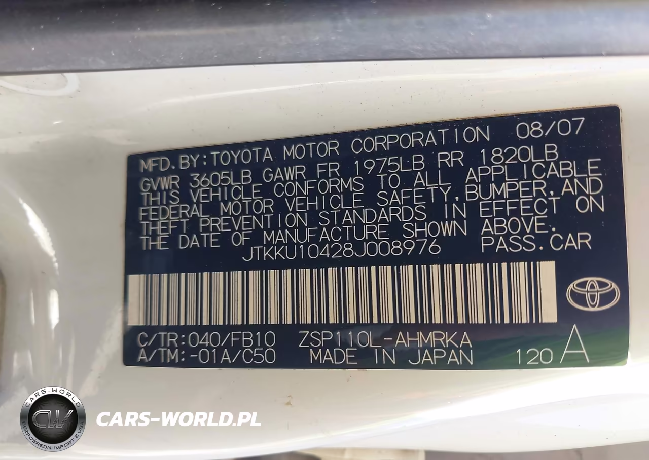 2008 Scion Xd VIN:JTKKU10428J008976 - 9