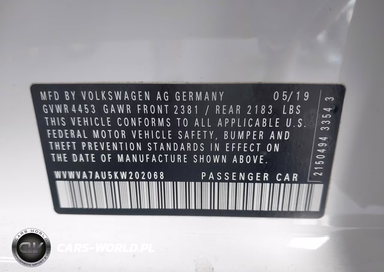 2019 Volkswagen Golf R 2.0T W-Dcc Navigation VIN:WVWVA7AU5KW202068 - 9