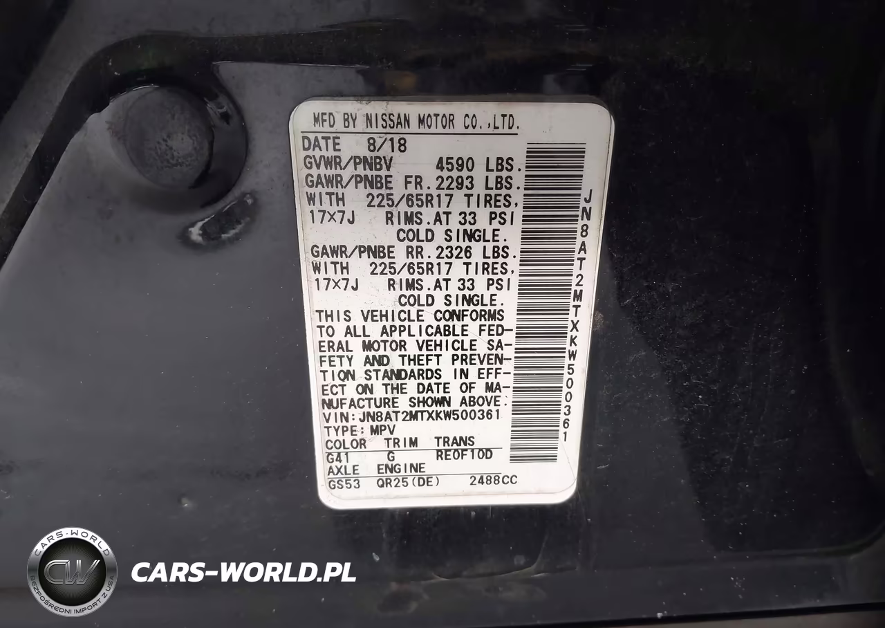 2019 Nissan Rogue S VIN:JN8AT2MTXKW500361 - 9