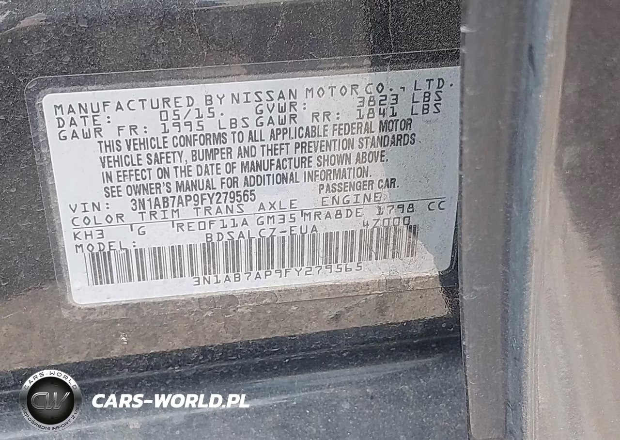 2015 Nissan Sentra S VIN:3N1AB7AP9FY279565 - 9