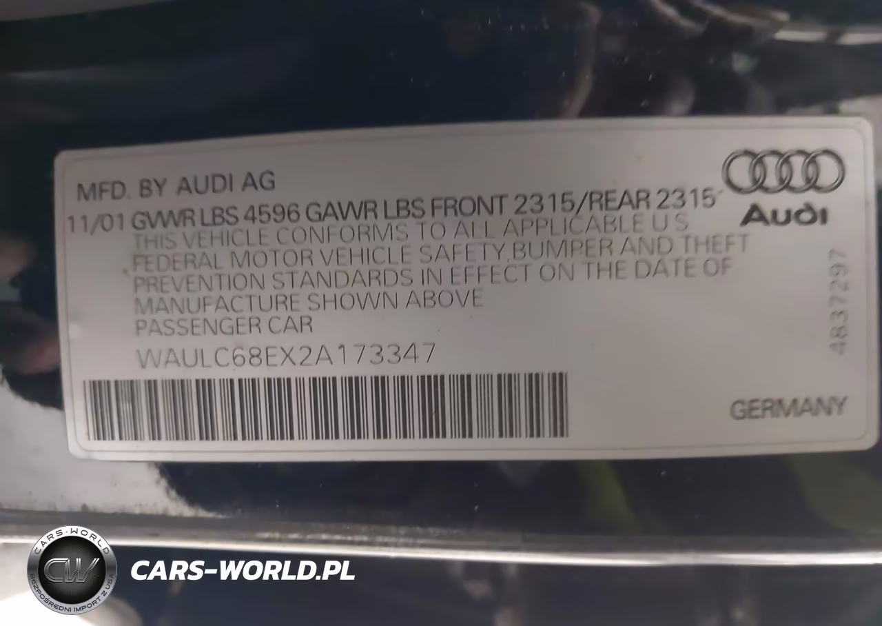2002 Audi A4 1.8T VIN:WAULC68EX2A173347 - 9