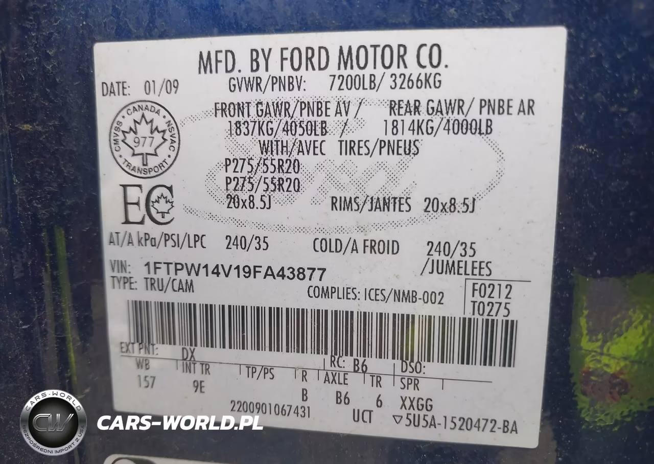 2009 Ford F-150 Fx4-King Ranch-Lariat-Platinum-Xl-Xlt VIN:1FTPW14V19FA43877 - 9