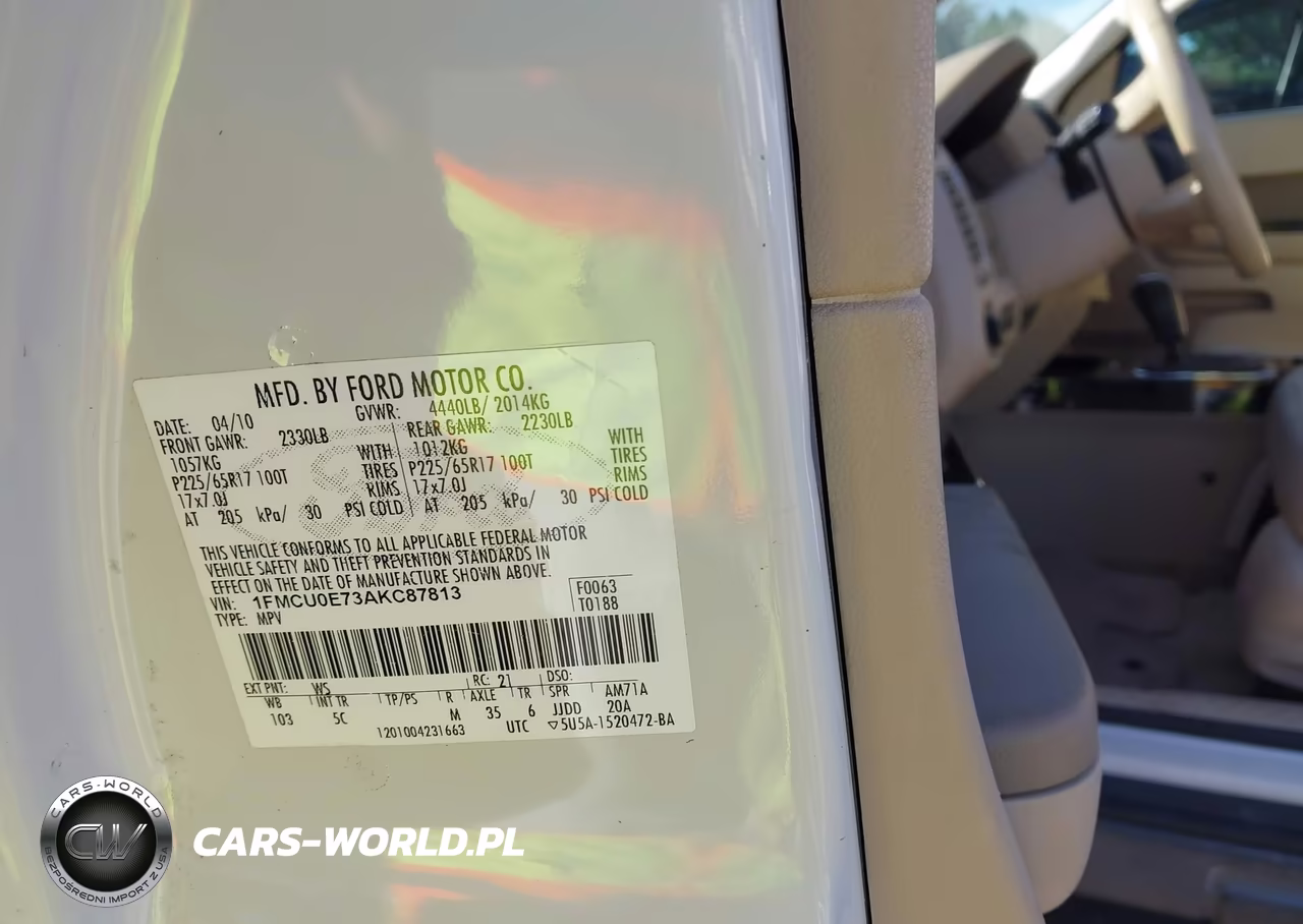2010 Ford Escape Limited VIN:1FMCU0E73AKC87813 - 9