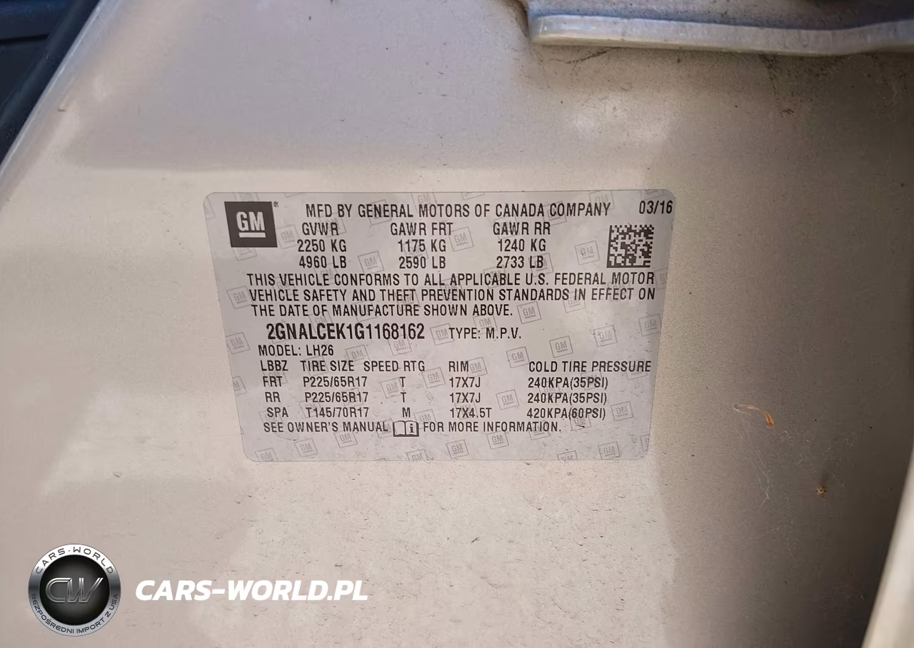 2016 Chevrolet Equinox Lt VIN:2GNALCEK1G1168162 - 9