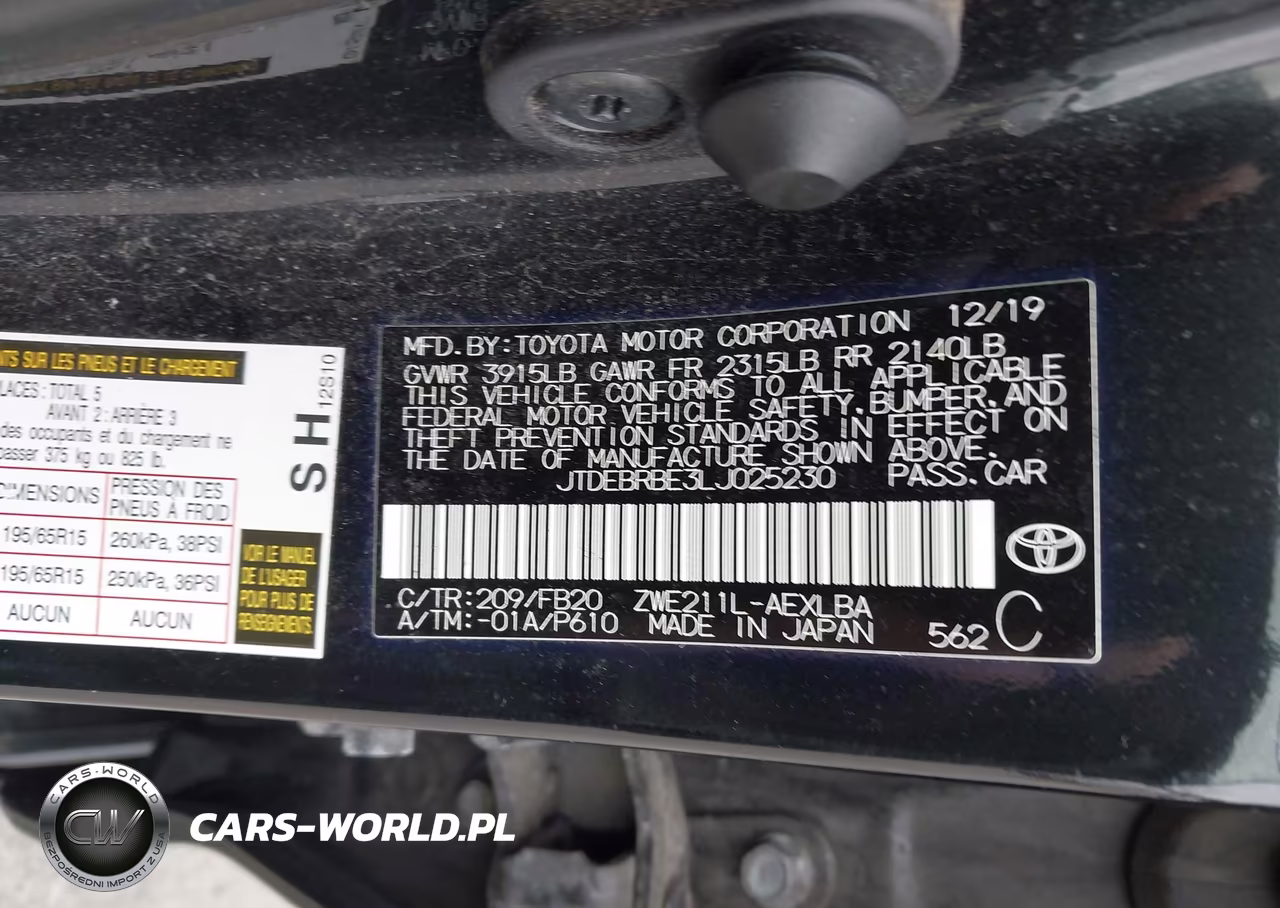 2020 Toyota Corolla Hybrid Le VIN:JTDEBRBE3LJ025230 - 9