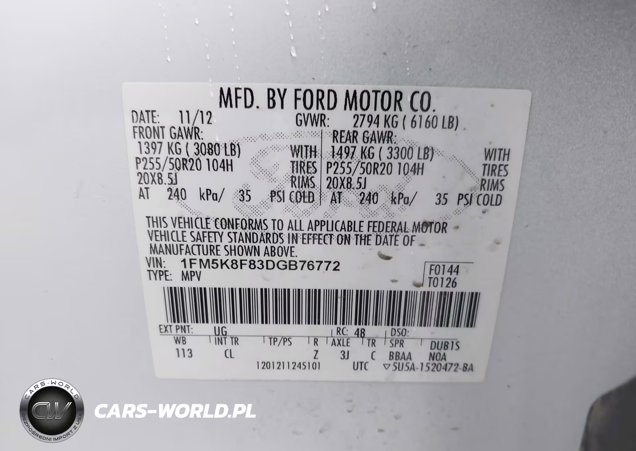 2013 Ford Explorer Limited VIN:1FM5K8F83DGB76772 - 9