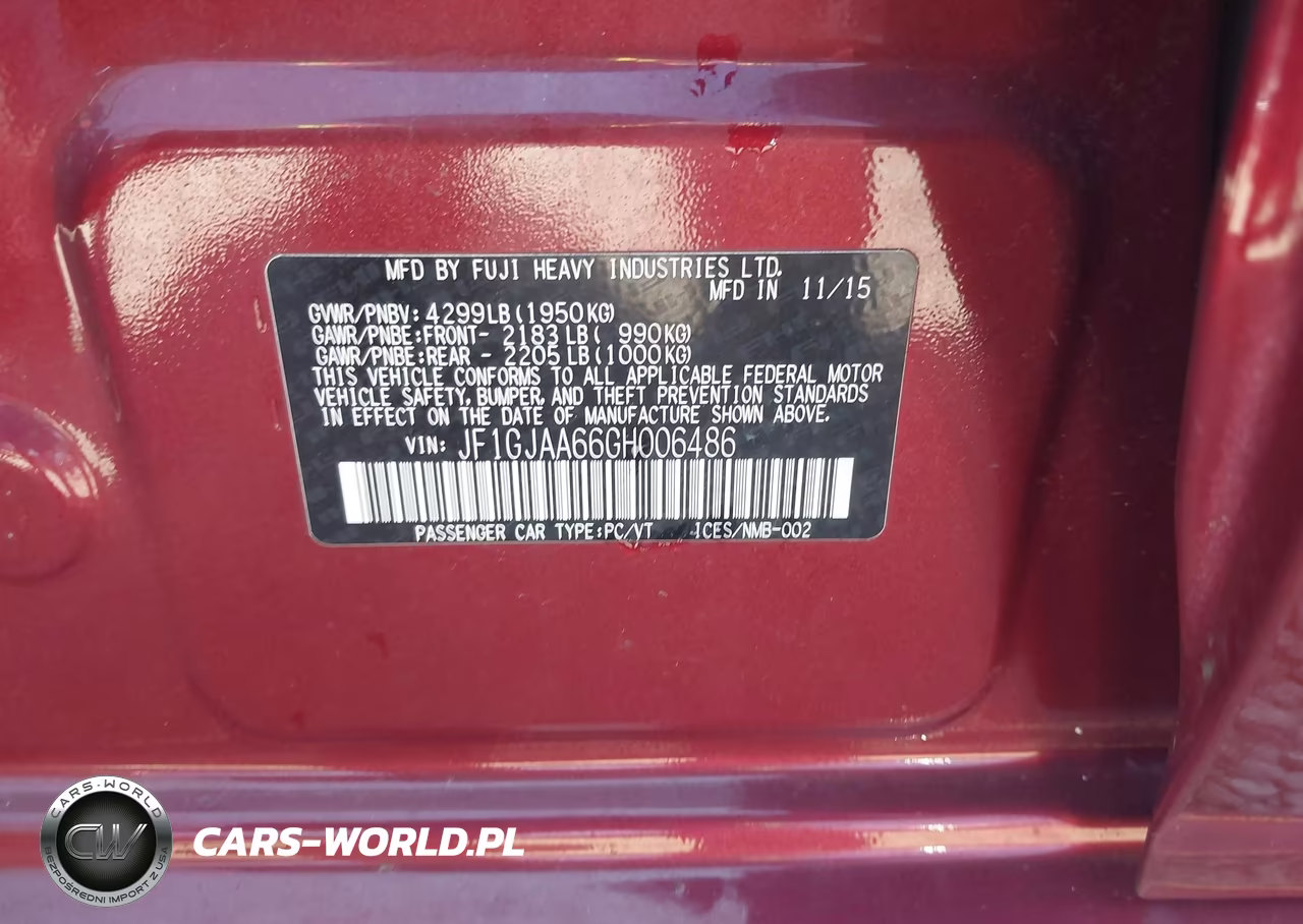 2016 Subaru Impreza 2.0I VIN:JF1GJAA66GH006486 - 9