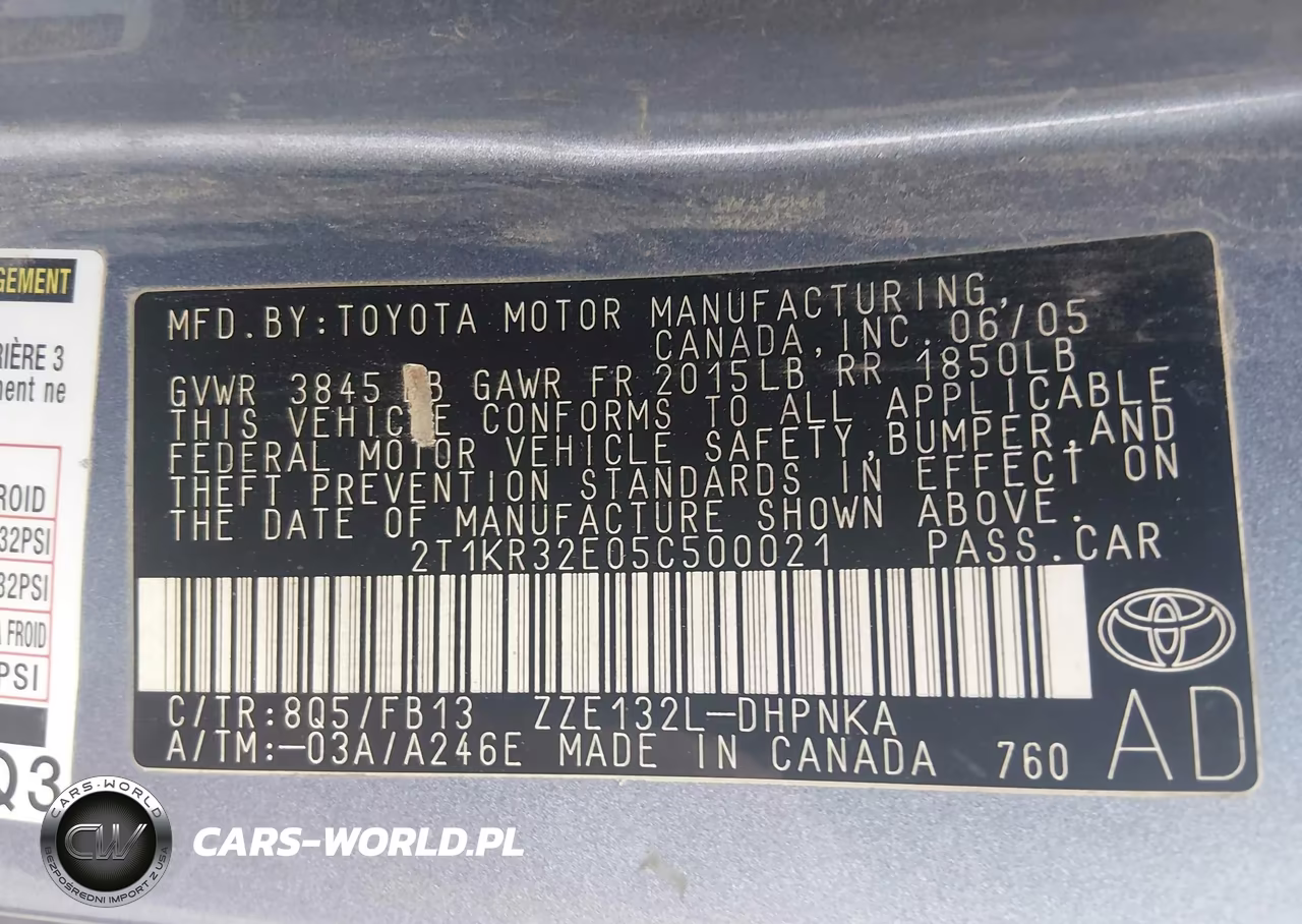2005 Toyota Matrix Xr VIN:2T1KR32E05C500021 - 9