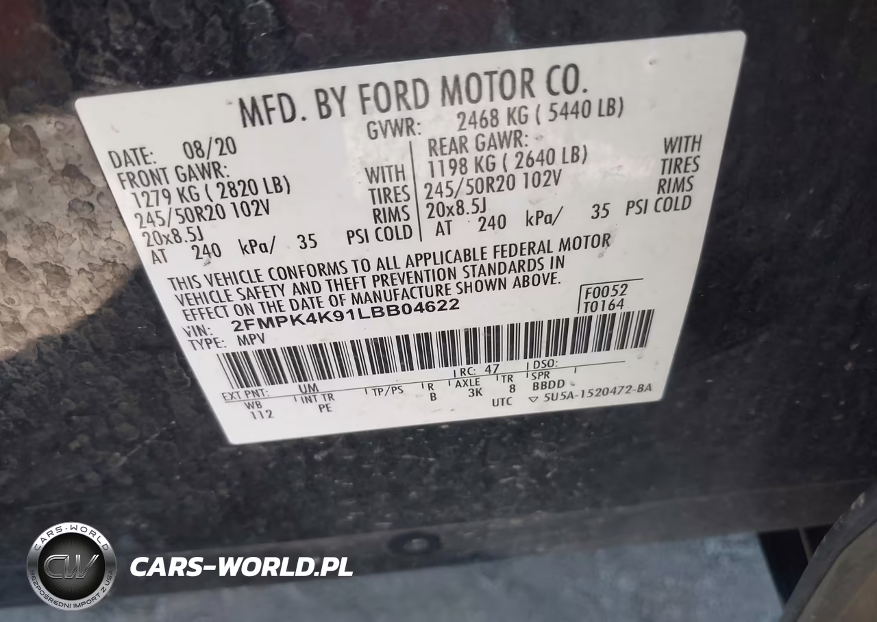 2020 Ford Edge Titanium VIN:2FMPK4K91LBB04622 - 9
