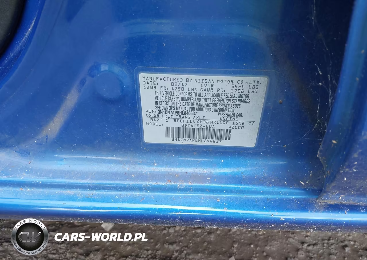 2017 Nissan Versa 1.6 Sv VIN:3N1CN7AP6HL846637 - 9