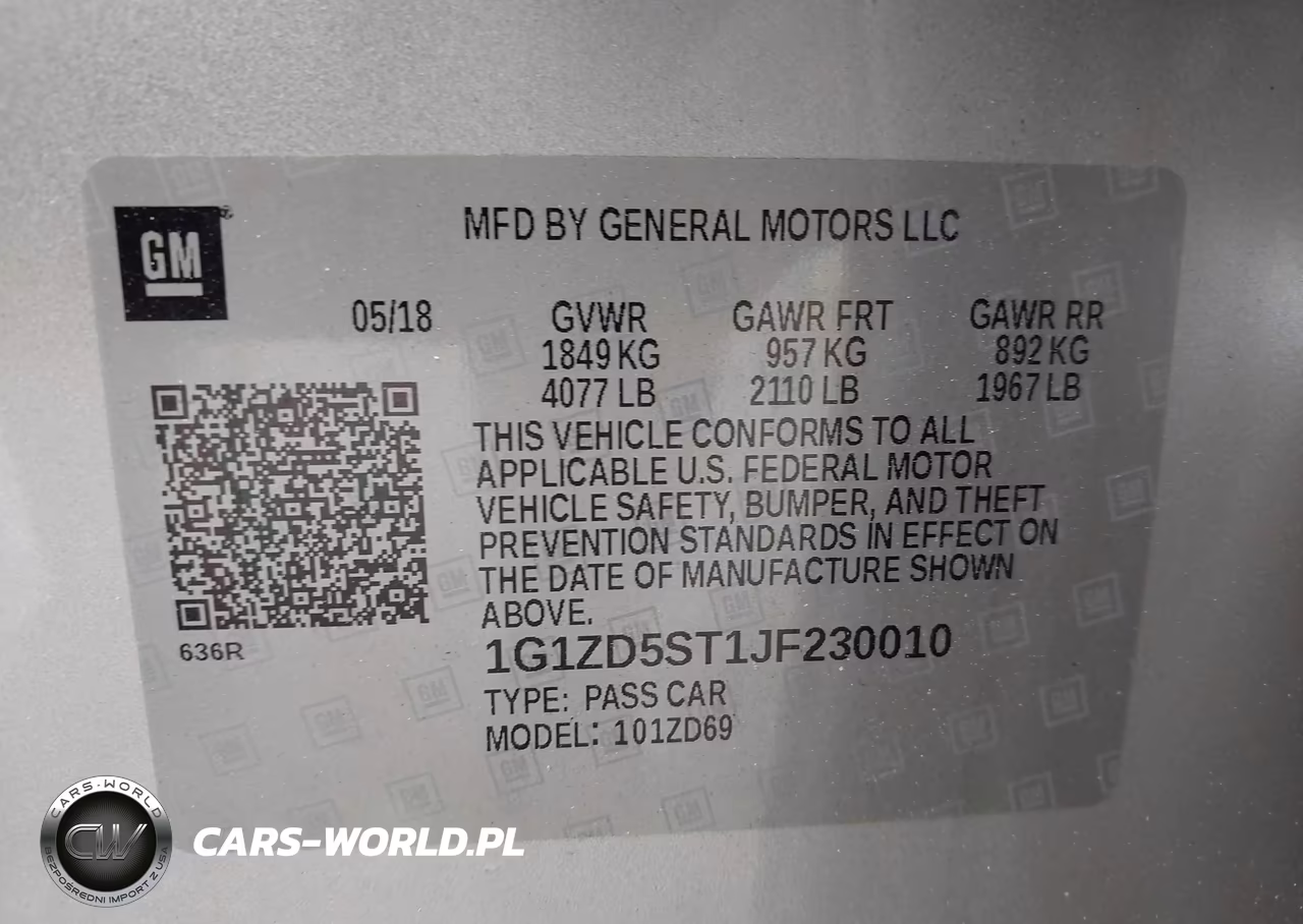 2018 Chevrolet Malibu Lt VIN:1G1ZD5ST1JF230010 - 9