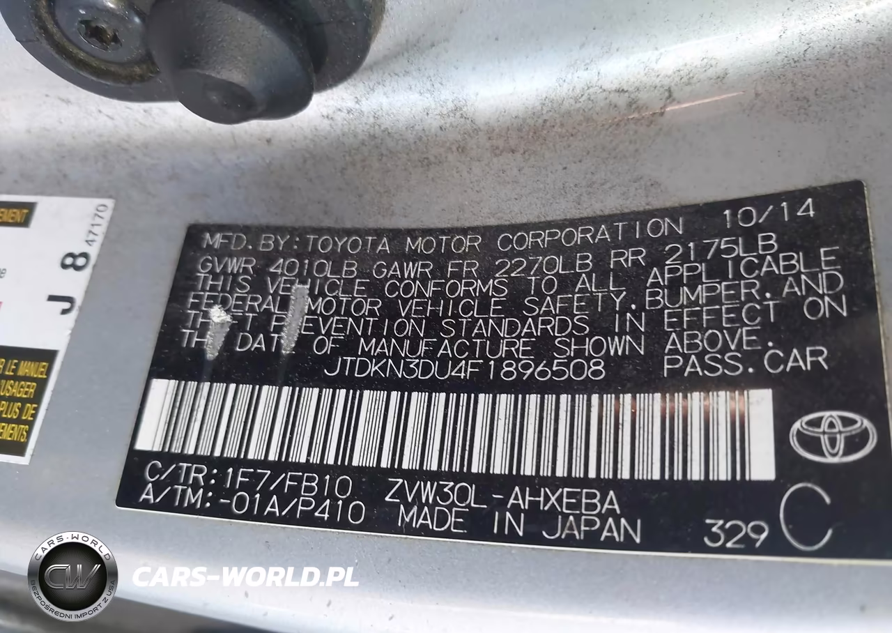 2015 Toyota Prius Two VIN:JTDKN3DU4F1896508 - 9