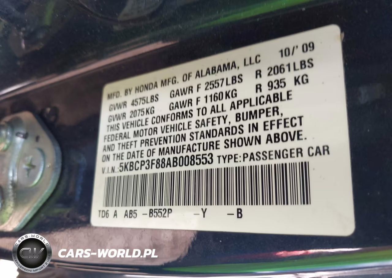 2010 Honda Accord 3.5 Ex-L VIN:5KBCP3F88AB008553 - 9