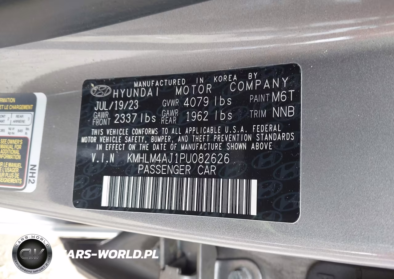2023 Hyundai Elantra Hybrid Blue VIN:KMHLM4AJ1PU082626 - 9