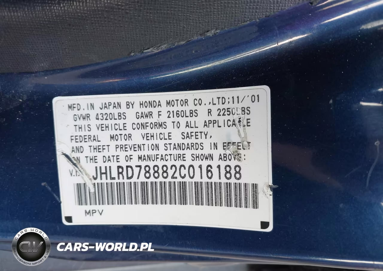 2002 Honda Cr-V Ex VIN:JHLRD78882C016188 - 9