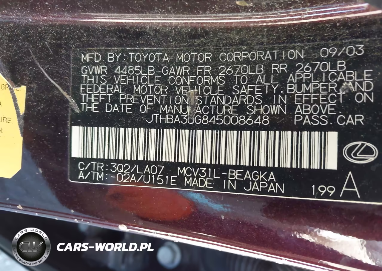 2004 Lexus Es 330 VIN:JTHBA30G845008648 - 9