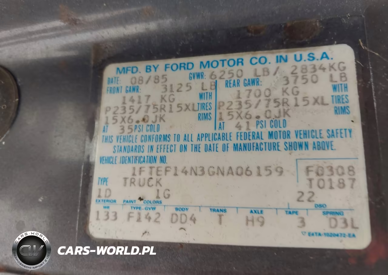 1986 Ford F150 VIN:1FTEF14N3GNA06159 - 9