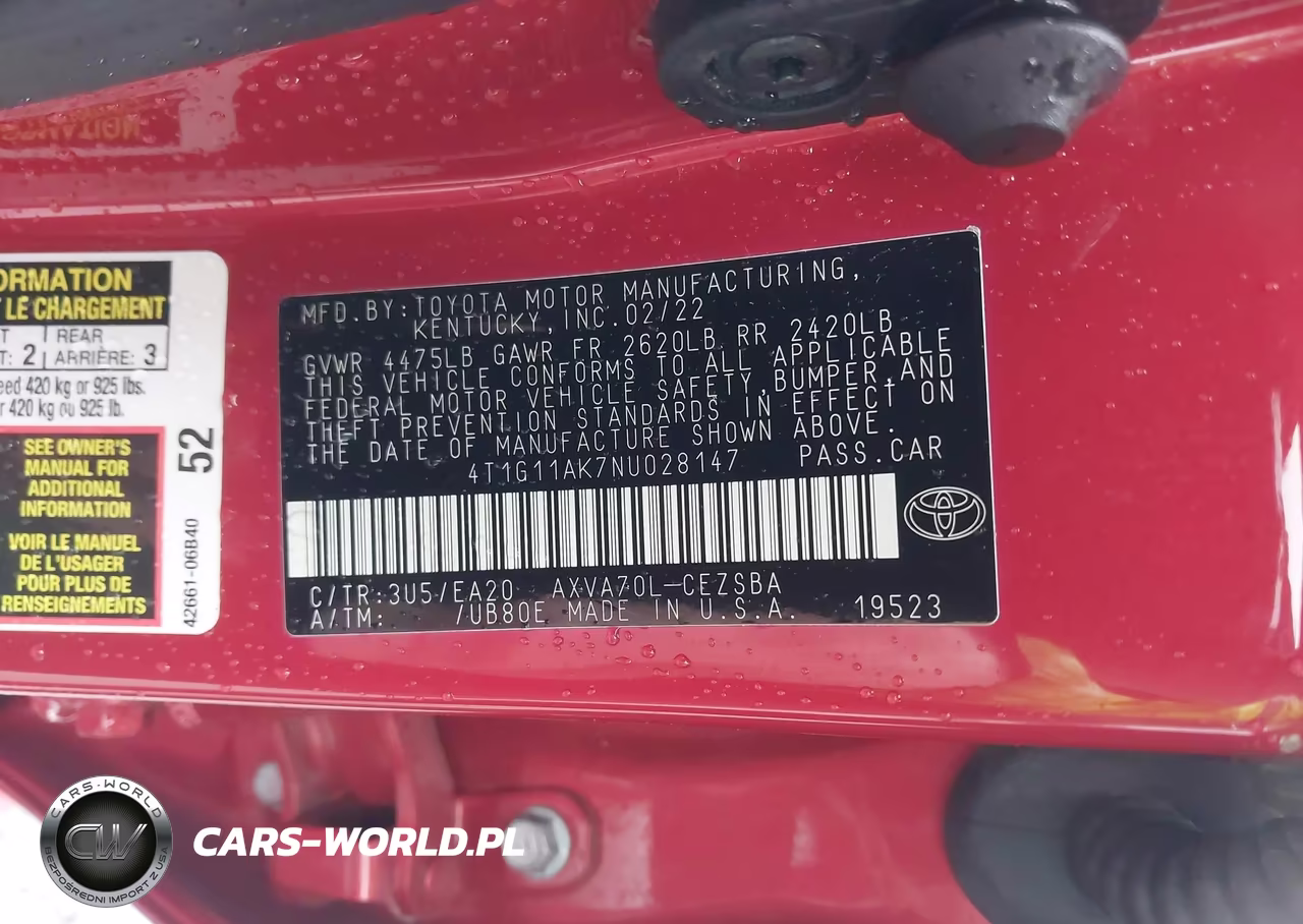 2022 Toyota Camry Se VIN:4T1G11AK7NU028147 - 9