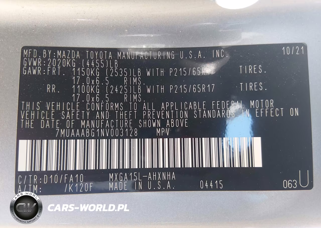 2022 Toyota Corolla Cross L VIN:7MUAAABG1NV003128 - 9