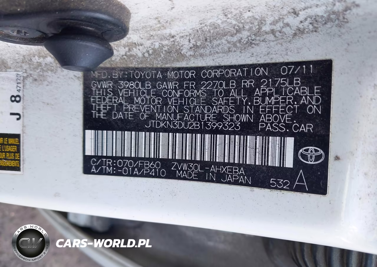2011 Toyota Prius Three VIN:JTDKN3DU2B1399323 - 9