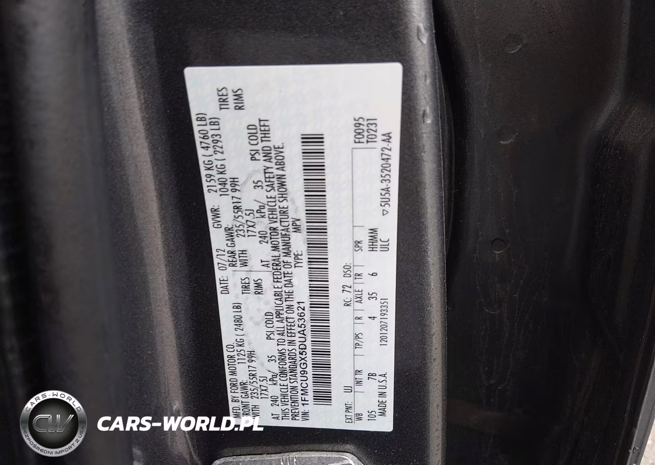 2013 Ford Escape Se VIN:1FMCU9GX5DUA53621 - 9