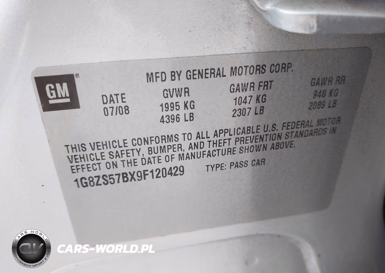 2009 Saturn Aura Xe VIN:1G8ZS57BX9F120429 - 9